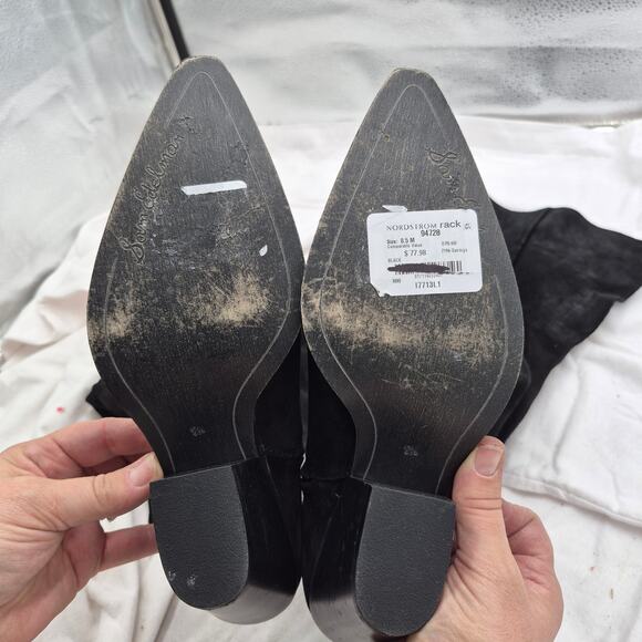 Sam Edelman Julee over-the-knee cowboy boots in black suede size 8.5 - Picture 5 of 6